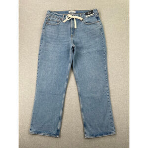 Abercrombie & Fitch Low Rise Baggy Jeans Womens 32 Curve Love Drawstring Waist